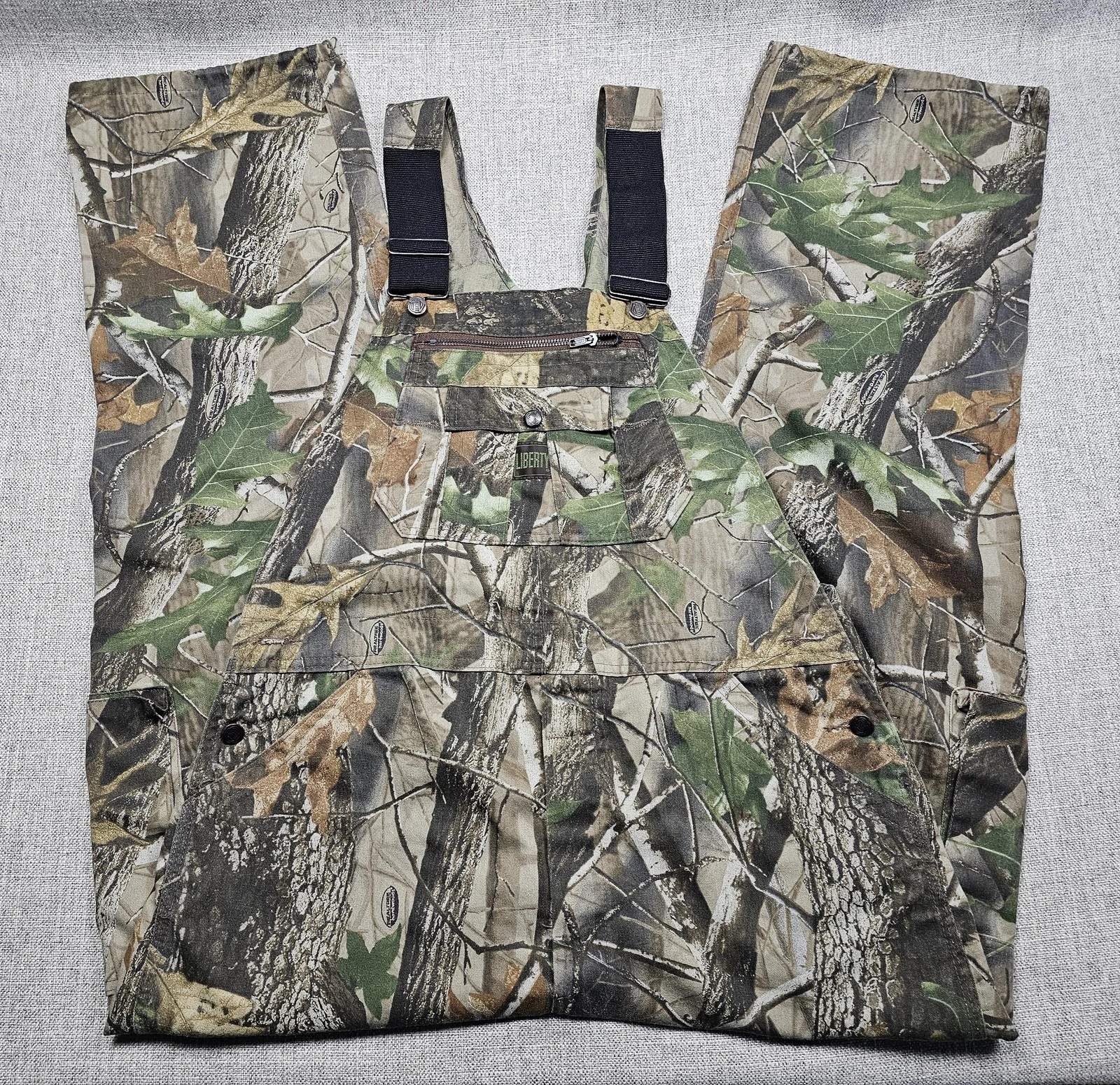 Liberty Overalls Mens Large Brown Camo Hunting Bib Workwear Utility Outdoor