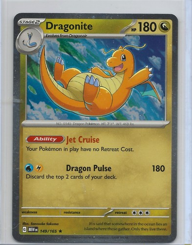 Dragonite 151 Holo Pokémon TCG 149/165 Scarlatto e Viola Raro - Foto 1 di 2