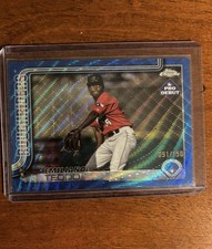 2025 Topps Chrome Pro Debut Emiliano Teodo Blue /150 Texas Rangers 