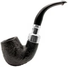 Peterson System Spigot Sandblast Silver Mounted Large Bent Billiard Pipe (312)