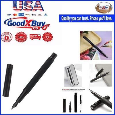 Brushed Black Forest Fude Pen - Calligraphy Fountain Pen Fine to Broad with C...