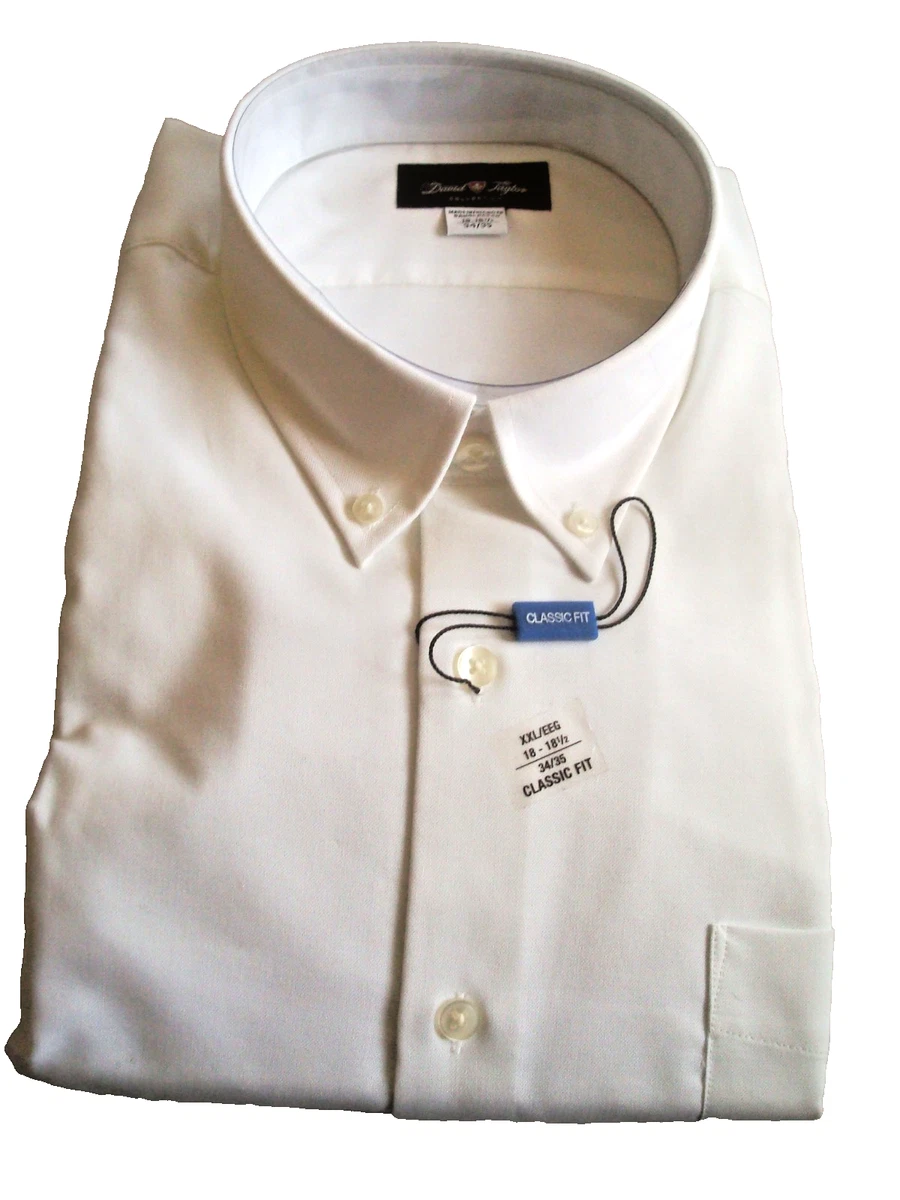 david taylor dress shirts David Taylor Men's Blue Long Sleeve Button-up Dress Shirt XL 17-17.5 34/35