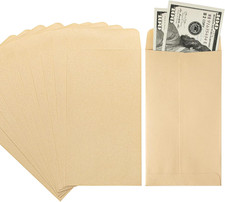 ACSTEP Brown Cash Envelopes 3-1/2 X 6-1/2 for Money Budgeting 100 Pack Kraft M