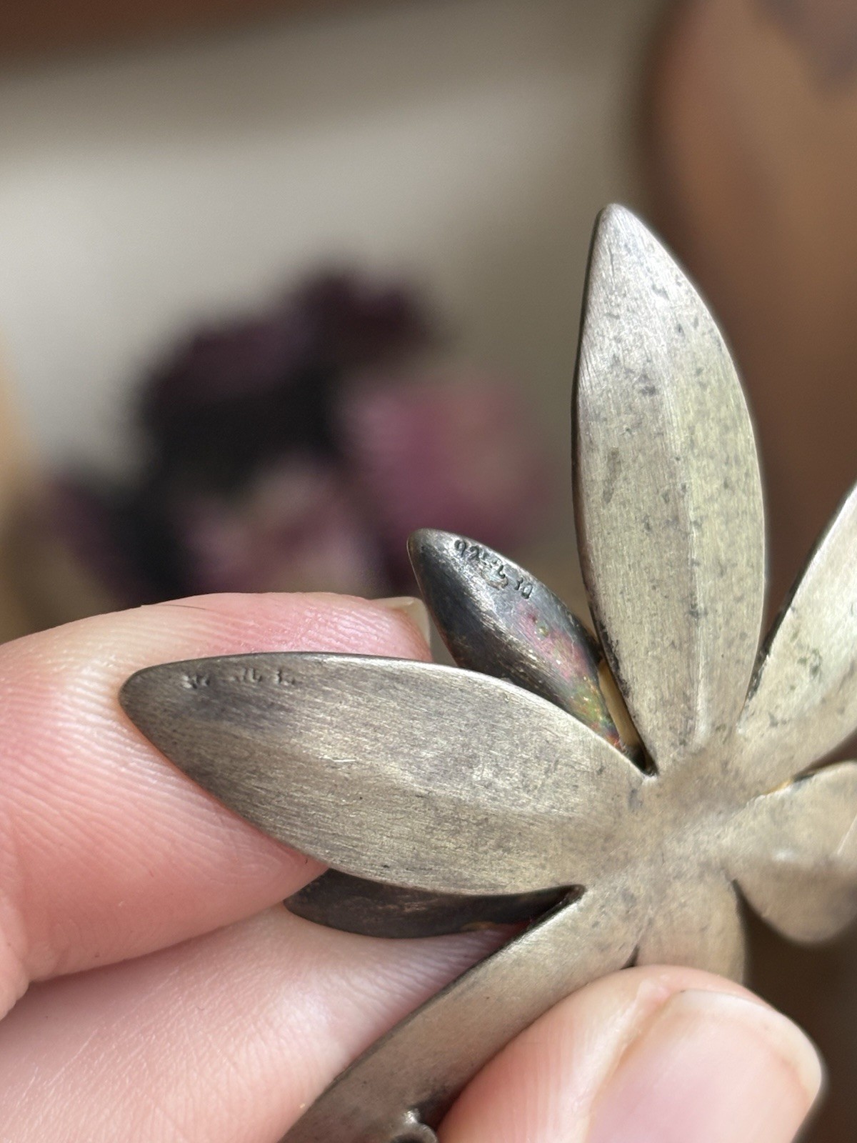 Sterling? (READ) Large Flower Statement Necklace … - image 5