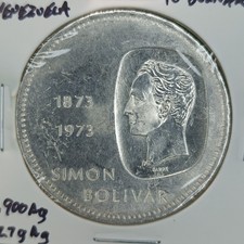 1973 Venezuela Silver 10 Bolivares