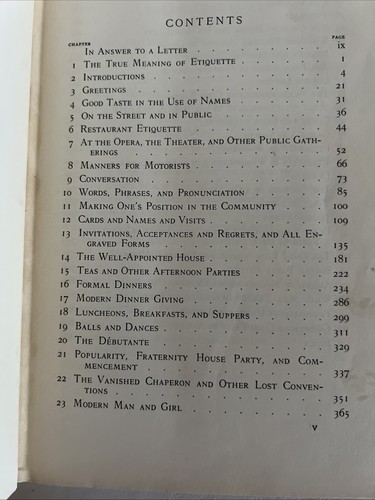 Etiquette By Emily Post 1937 Vintage Hardcover Book, Funk And Wagnalls - Imagen 6 de 9