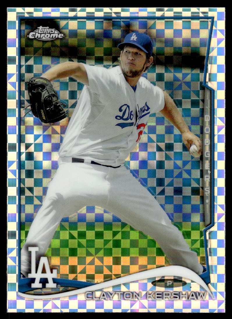 2014 Topps Chrome Xfractor Clayton Kershaw Los Angeles Dodgers #100