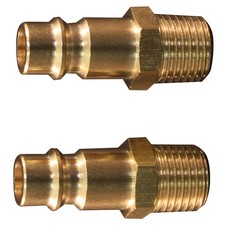 Milton S-760 1/4" MNPT V Style High Flow Plug - 2 2 Count (Pack of 1), Gold