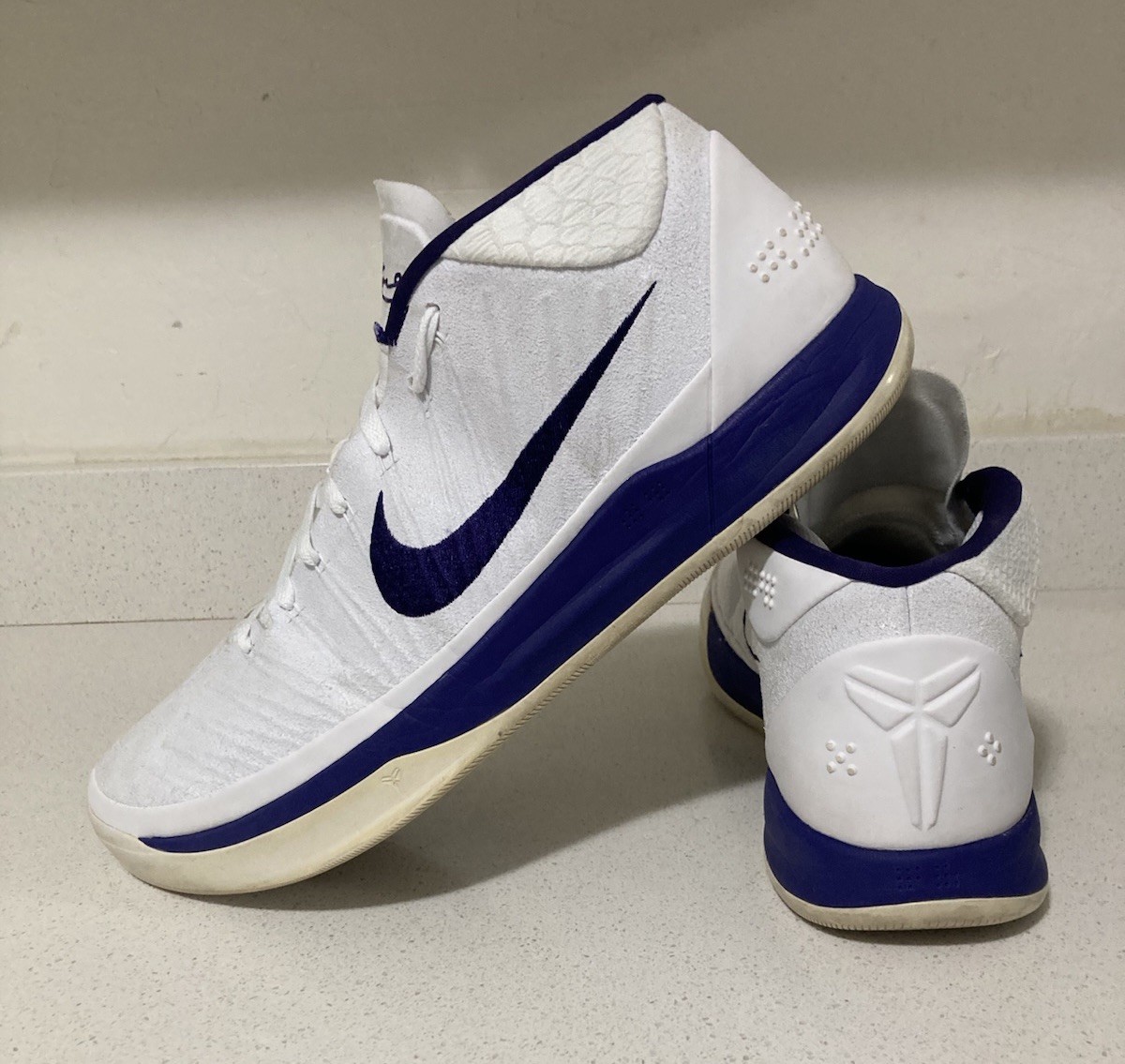 Nike Kobe AD Mid TB Promo White Purple Basketball Shoes Men Size 18