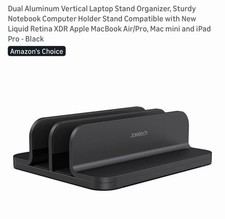 Vertical Laptop Stand, Double Desktop Stand Holder with Adjustable Dock Mounts