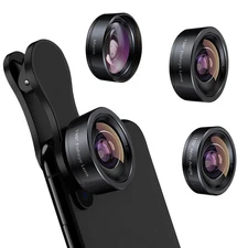KEYWING Phone Camera Lens 3 in 1 Phone Lens Kit 198 Fisheye Lens + 120 Super ...