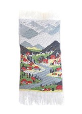 Puppenhaus Wandteppich Teppich gewebt malerisches Dorf Miniatur Wand oder Boden Zubehör