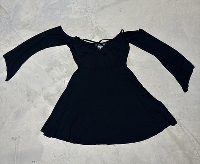 Killstar Dress Size L Women s Goth Punk Rockstar Short Long Sleeve Flare Sexy