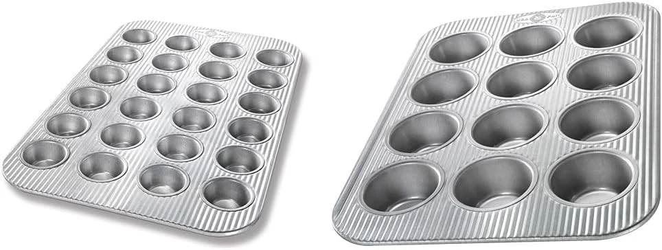 Mini Muffin Pan 24-Well & Standard Muffin Pan 12-Well Bundle