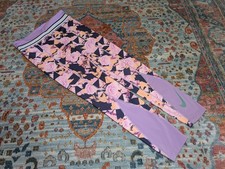Girls Size L Nike Dri Fit Tight Fit Leggings Floral Purple Crossover Back