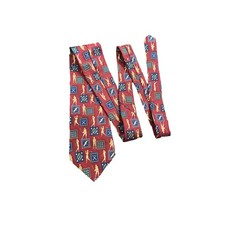 Tommy Hilfiger Silk Tie Golfer Print Necktie Multicolor USA Made