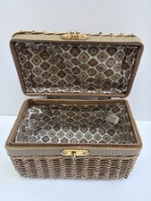 VTG 1960s Bags By Donna Wicker Box Purse Mid Century Basket Handbag Boho Mod