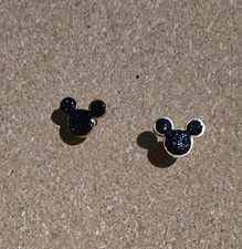 Disney Mickey Mouse Stud Earrings Black Pav  Crystal