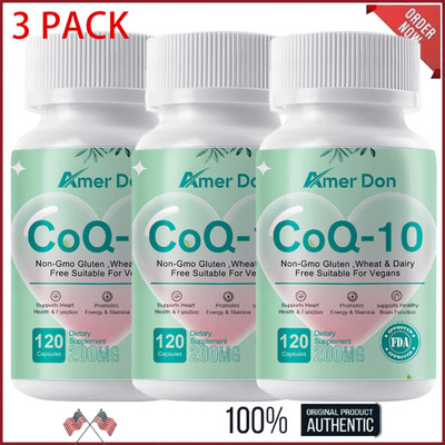 COQ 10 Coenzyme Q-10 200mg Heart Health Support, Increase Energy &amp, Stamina