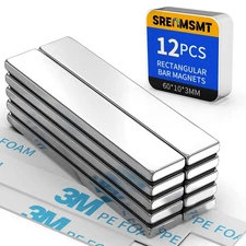 Powerful Neodymium Bar Magnets, 12 Pack Rare Earth Magnets, Heavy Duty Magnets,