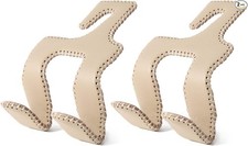 Car Purse Hook, 2 in 1 Car Seat Headrest Hooks Durable Hanger Beige 2 Pack
