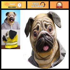 Cute Bulldog Full Head Latex Mask for Halloween, Easter, Dance Party, Festival