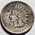 1859 Indian Penny Type 1 No Shield Fine details Free Shipping