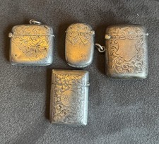 4x antique vesta cases solid silver