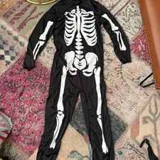 Skeleton Jumpsuit Costume kids size L