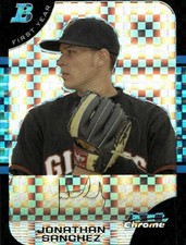 2005 Bowman Chrome #268 Jonathan Sanchez X-Fractors #/225