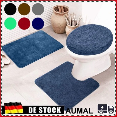 Badeset Badgarnitur 3 tlg Badteppich Badematte Matte Set Dusche WC Vorleger Bad