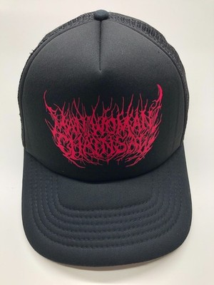 Beechfield Headwear Trucker Hat Black Mens OSFM Snapback Foam Red Front