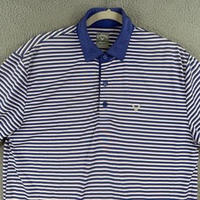 Callaway Polo Shirt Mens Small Blue White Striped Opti-Dri Golf Performance