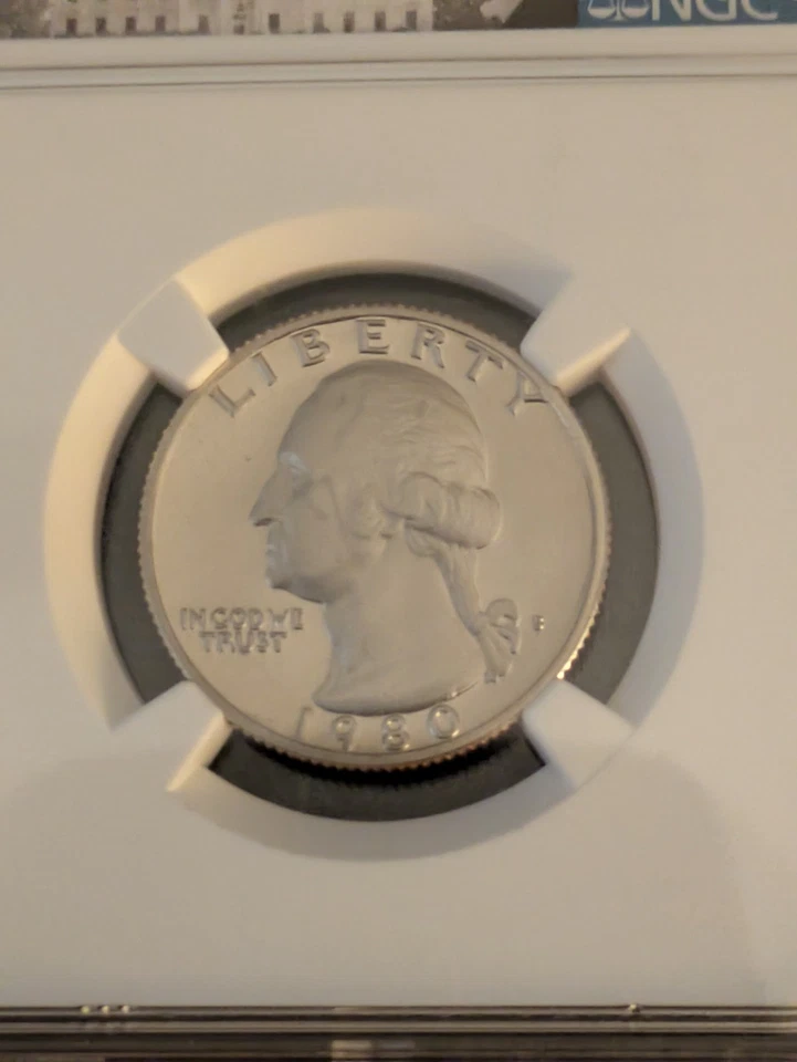 Lot of 2: 1980 S PF69 ULTRA CAMEO + 1951 MS65 Purple Core Washington Quarters - Image 2 of 4