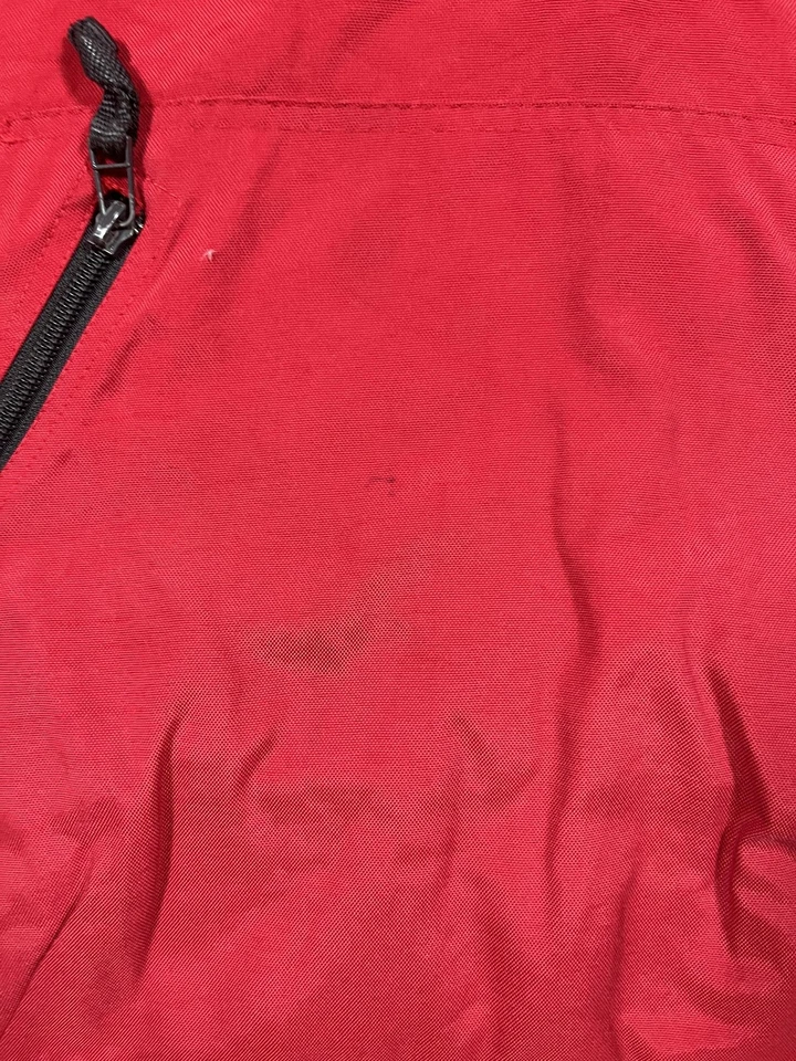 GAP Jacket Mens Large Red Gray Hooded Anorak Pullover Fleece Lined Half Zip - Image 3 of 4