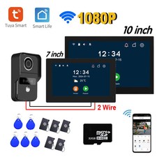 2 Wire Tuya WiFi 1080P Video Doorphone Touch Screen 32G Card 7/10 inch Optional