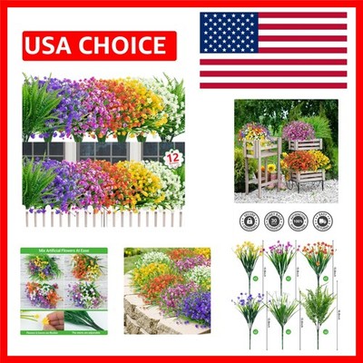 Vibrant Multi-Color Faux Flower Bundles - Perfect for Indoor & Outdoor Spaces