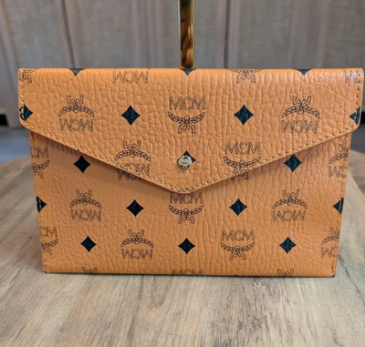 #ad MCM Envelope Pouch Clutch Tangerine Novelty GWP New No Box $55.25