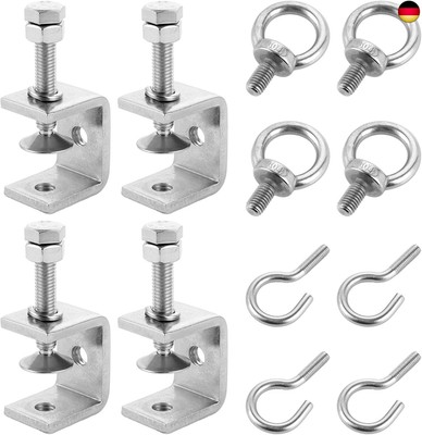 FWEEK Pack of 4 C Clamps 30 mm, 304 Stainless Steel Clamps, High Performance C
