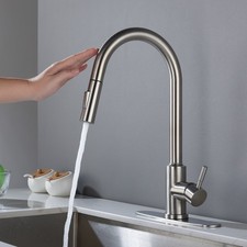 Touch Kitchen Faucet Brushed Nickel with Pull Down Sprayer 360-degree Rotation