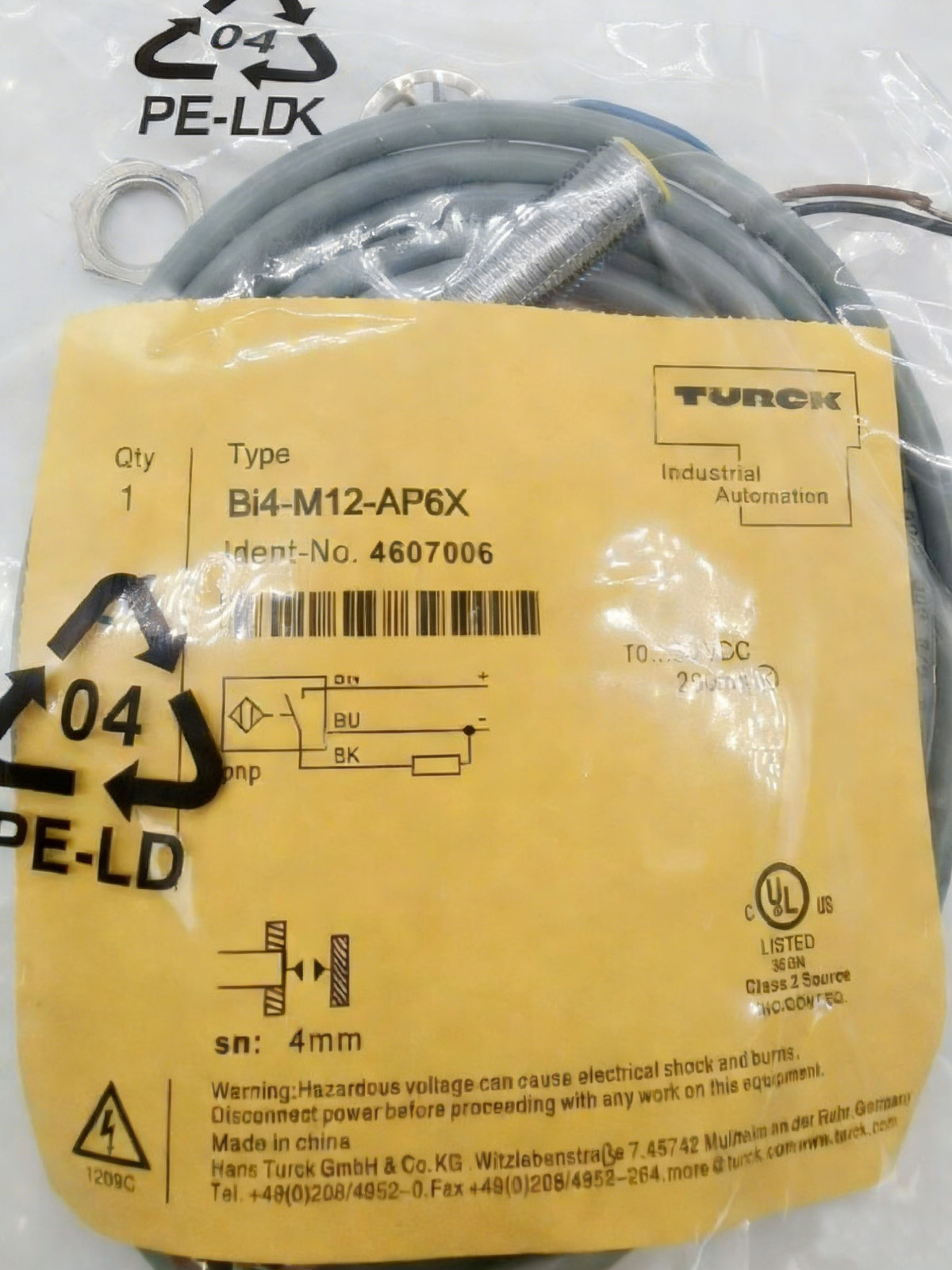 BI4-M12-AP6X New Sealed Turck Proximity Switch Bi4-M12-AP6X