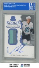 2023-24 Upper Deck The Cup Rookie Auto Patch Ryker Evans /249 #154 Seattle