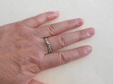 David Yurman Sterling & 18kt Yellow Gold 4mm Petite X Ring size 7