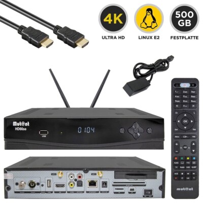 Mutant HD66 SE 4K UHD Linux E2 PVR WiFi 1x DVB-S2X/C/T2 Combo-Receiver 500GB