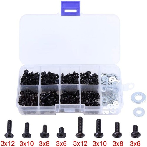 340Pack Steel Screw Assortment Hex Flat & Round Head &M3 M4 Bolts For HSP RC Car - Picture 6 of 6