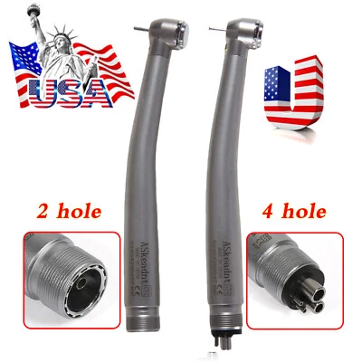 SELF POWER Dental LED Handpiece High Speed Push Button 2/4 Hole Fiber Optic with Light