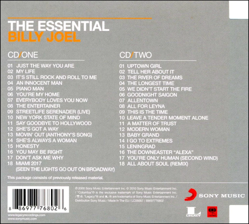 BILLY JOEL * 36 Greatest Hits * New 2-CD Set * All Original Recordings - Imagem 2 de 2
