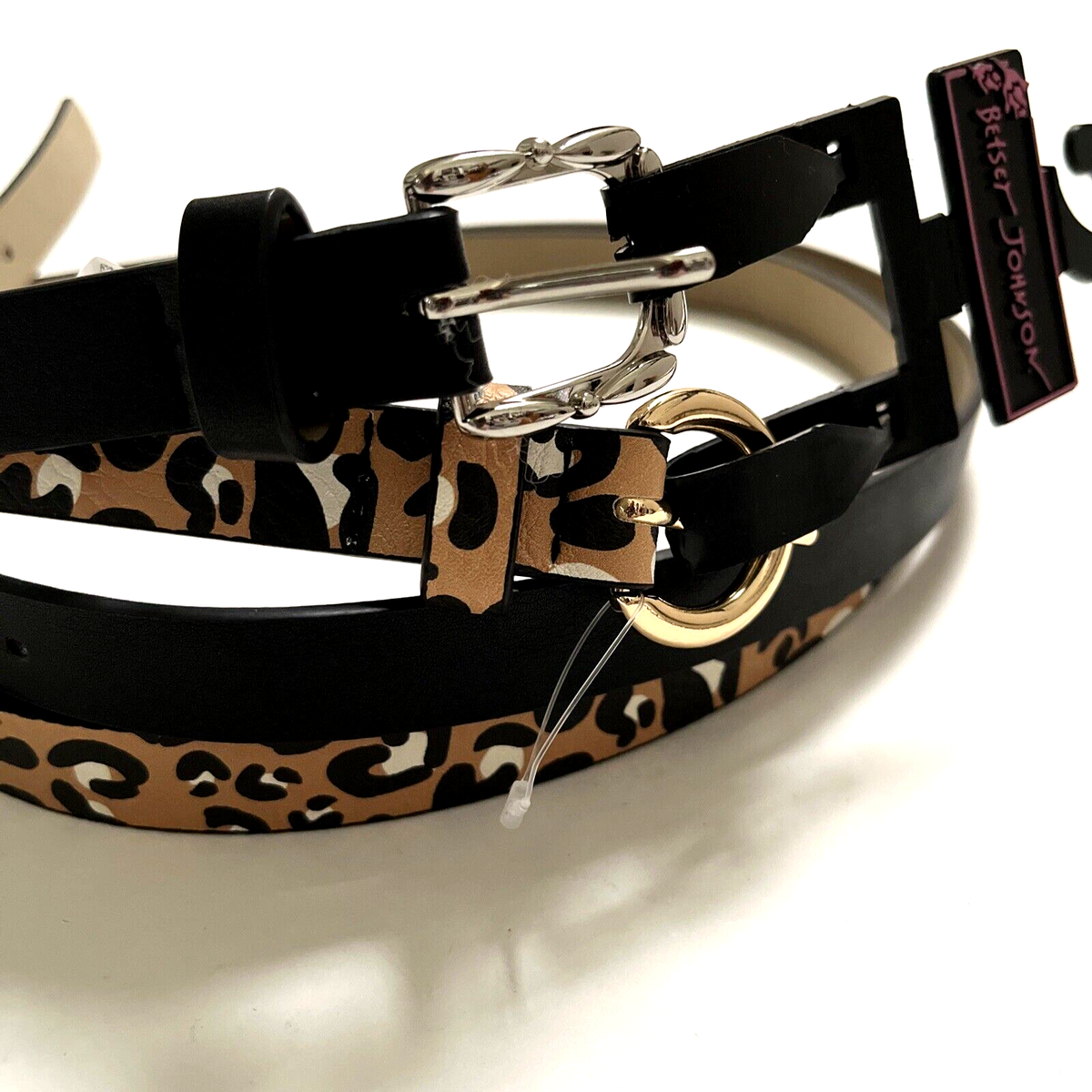 NWT Betsey Johnson 3pc Belt Bundle Black Brown Floral Skinny Belts Large Gifts Betsey Johnson Multicolor Belts for Women for sale | eBay main image 2