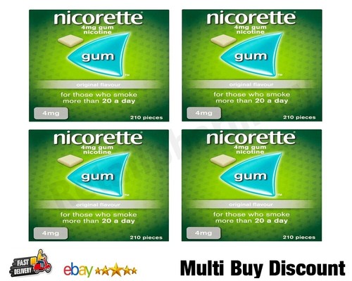 Nicorette Sabor Original Goma 4mg (210 Piezas) Caduca - 2027 Pack 4
