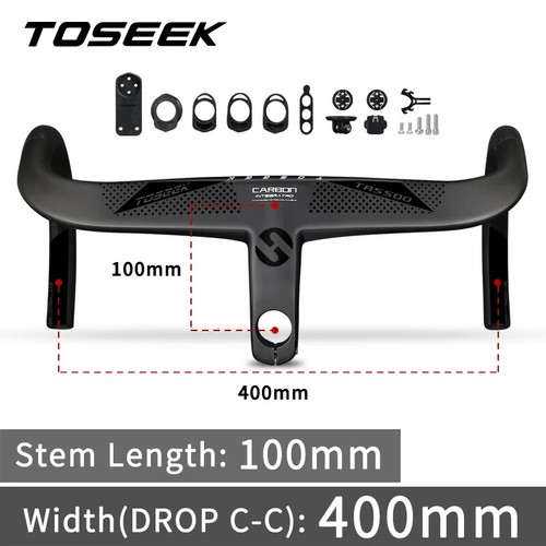 Full Carbon Bike Road Handlebar Integrated 400mm 420mm 440mm Bicycle Handle Bar - Picture 27 of 39